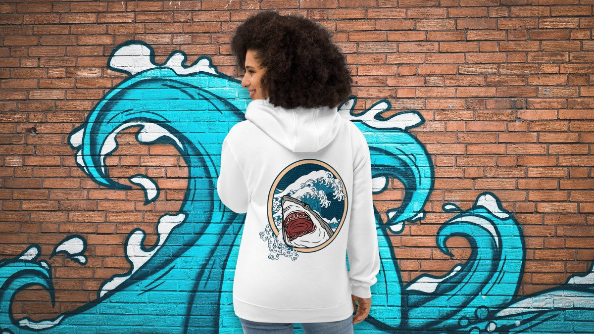 MEGALODON HOODIE | UNIQUE GRAPHICS BY SURFSIDE LOCAL ARTISTS