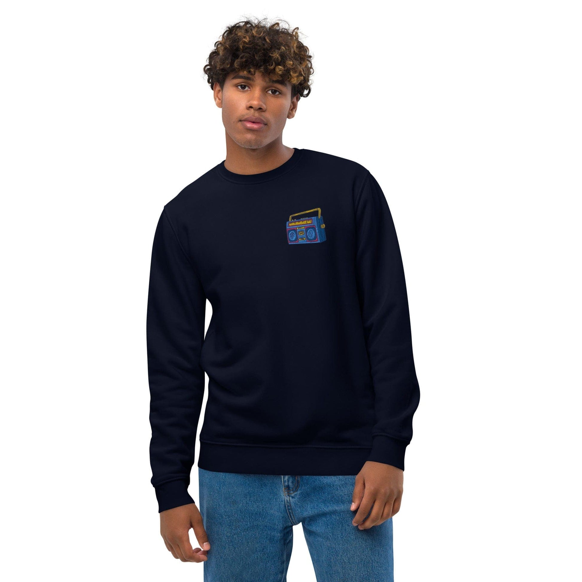 Local Summer Collective French Navy / S Boom Box Embroidered Unisex Eco Sweatshirt
