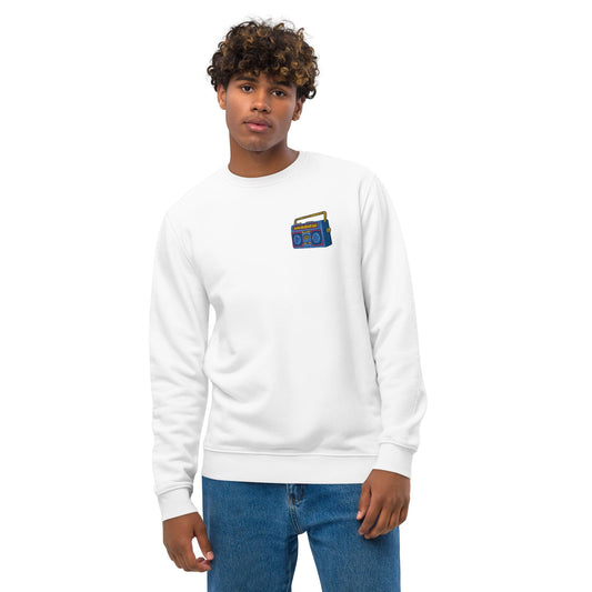 Local Summer Collective White / S Boom Box Embroidered Unisex Eco Sweatshirt