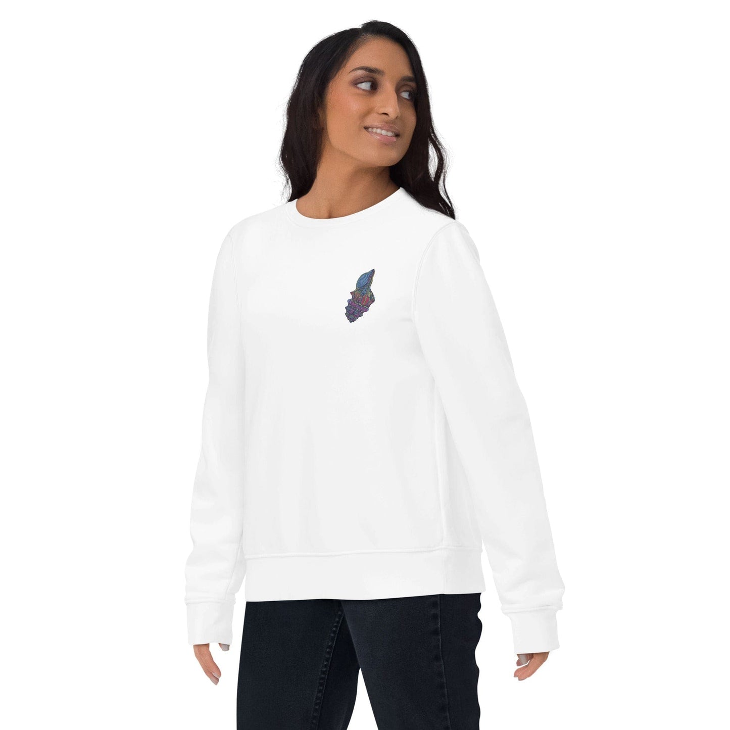 Local Summer Collective White / S Conch Embroidered Unisex Eco Sweatshirt