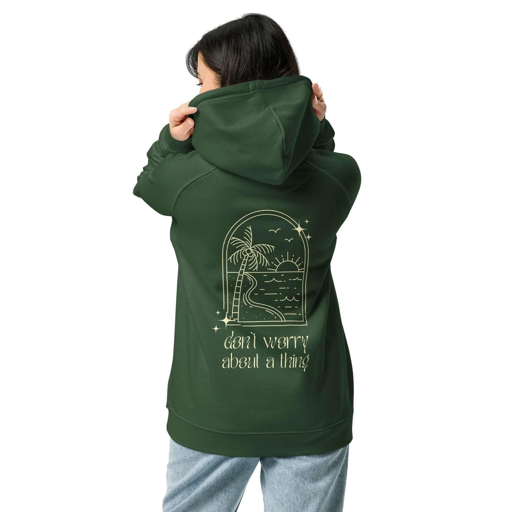 Local Summer Collective Bottle green / XS Don't Worry Unisex Eco Raglan Hoodie