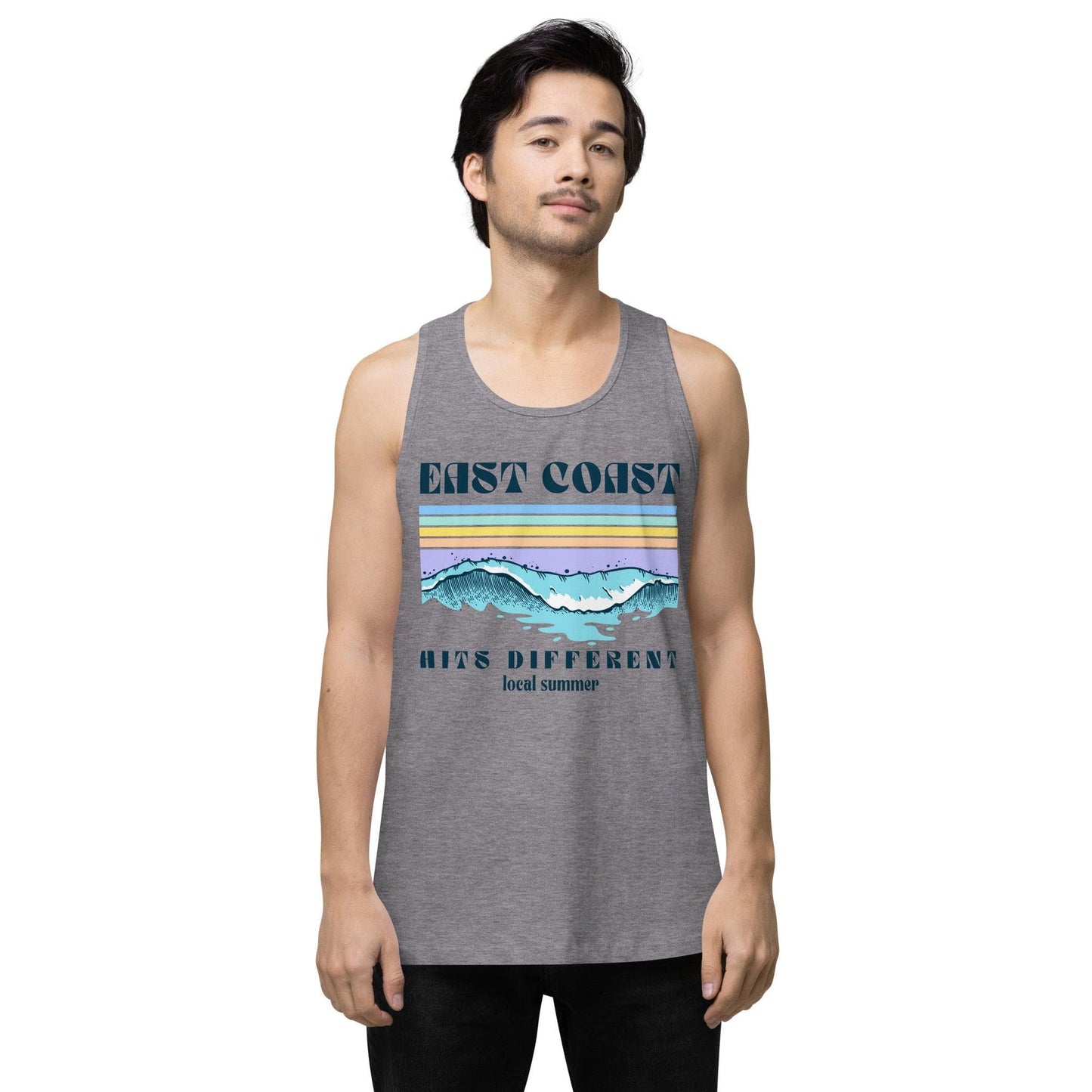 Local Summer Collective Athletic Heather / S East Coast Sunset Cotton Tank