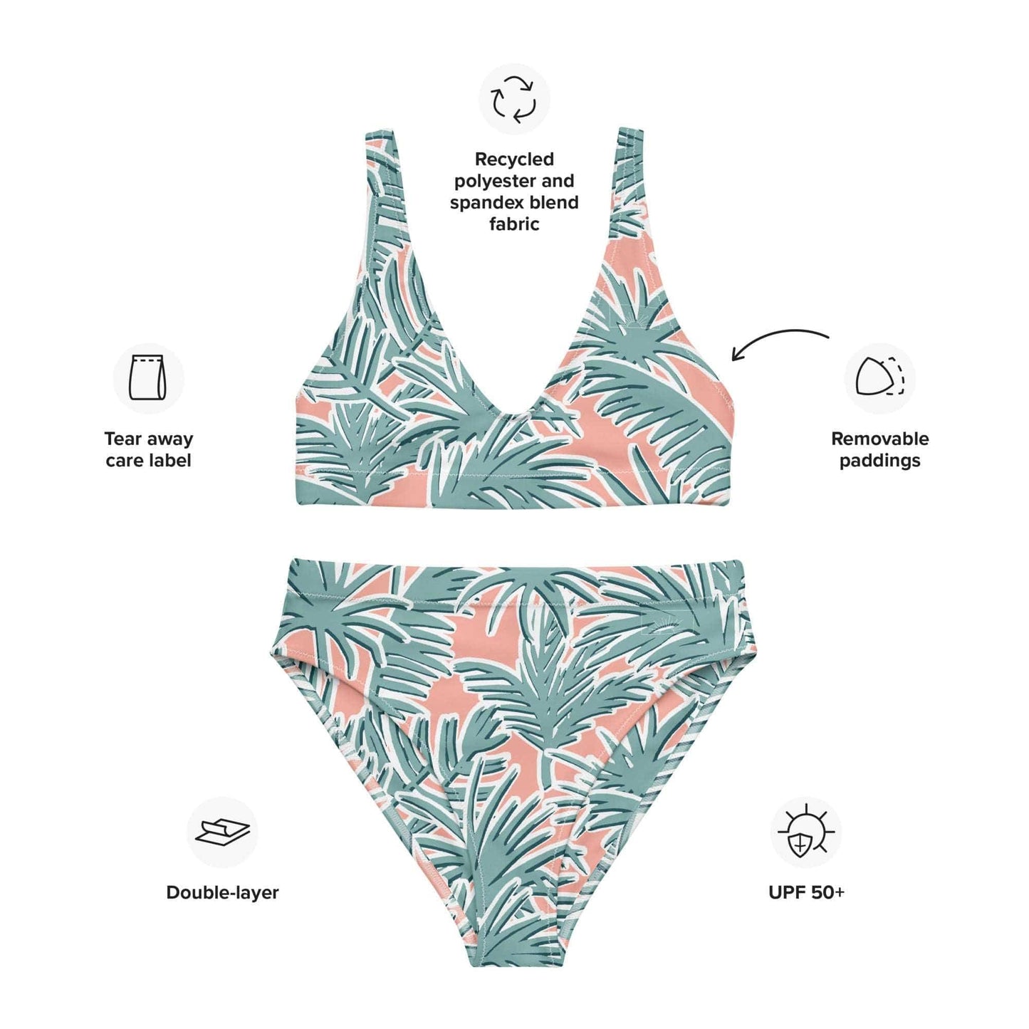 Local Summer Collective Ferned Up Recycled High-Waisted Bikini