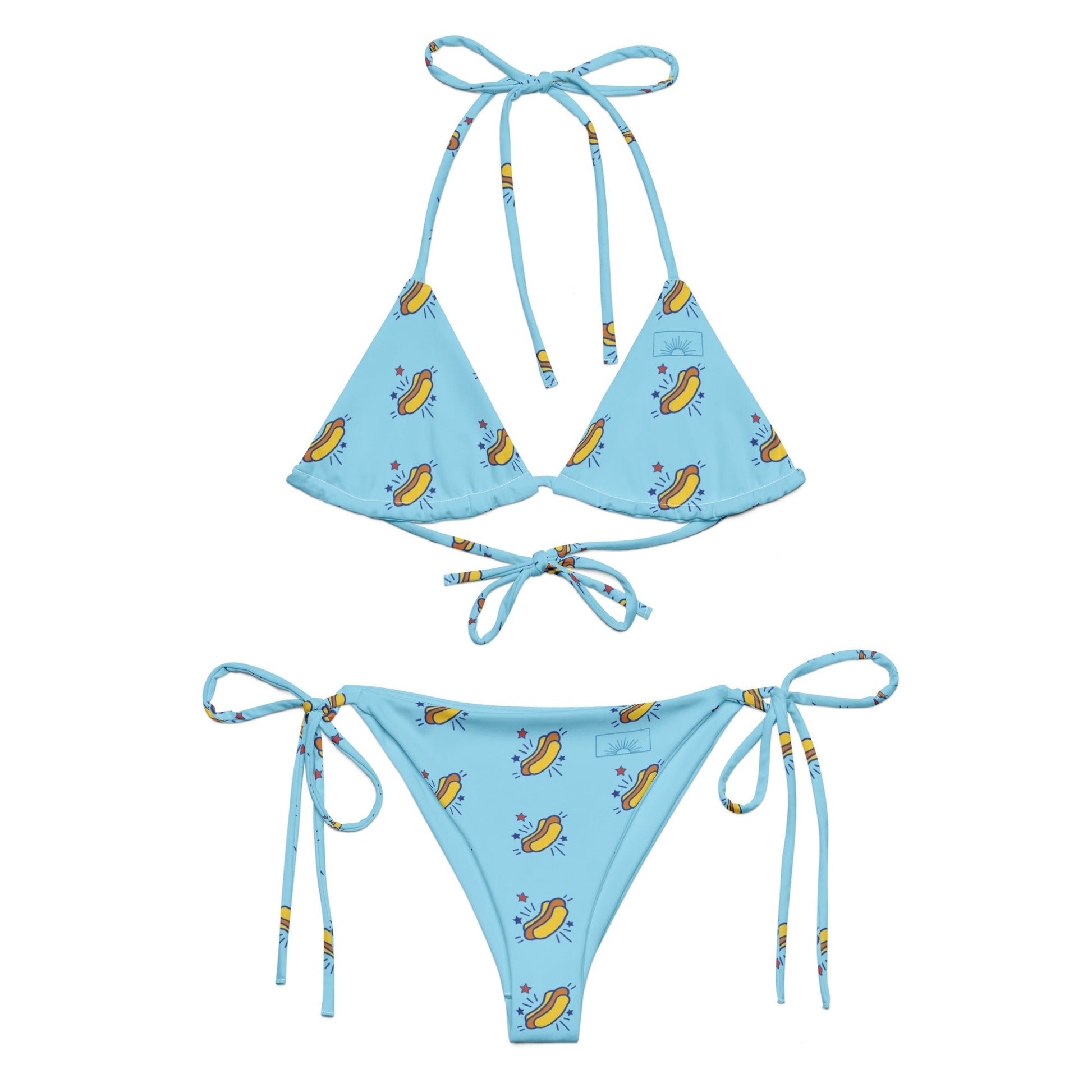 Local Summer Collective 2XS Glizzy Star All-Over Print Recycled String Bikini