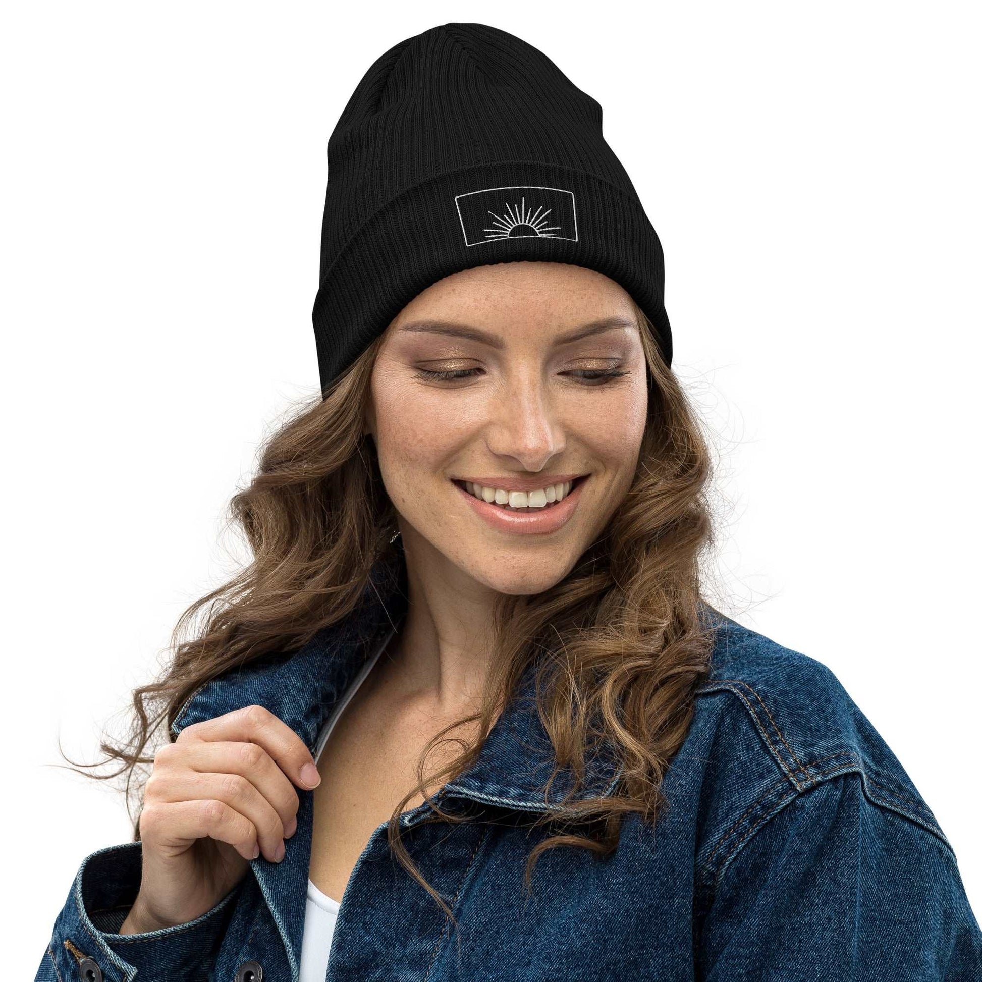 Local Summer Collective Black LSC Organic Ribbed Beanie