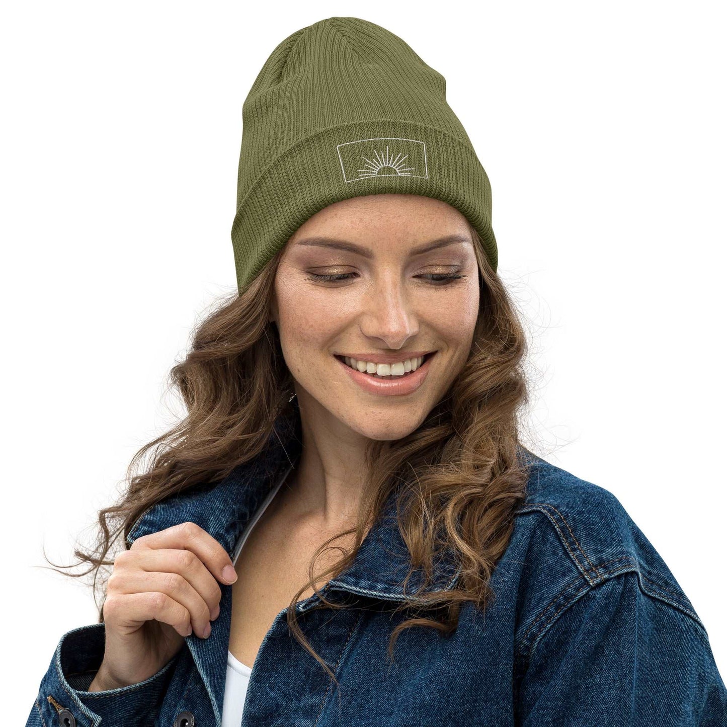 Local Summer Collective Olive Green LSC Organic Ribbed Beanie