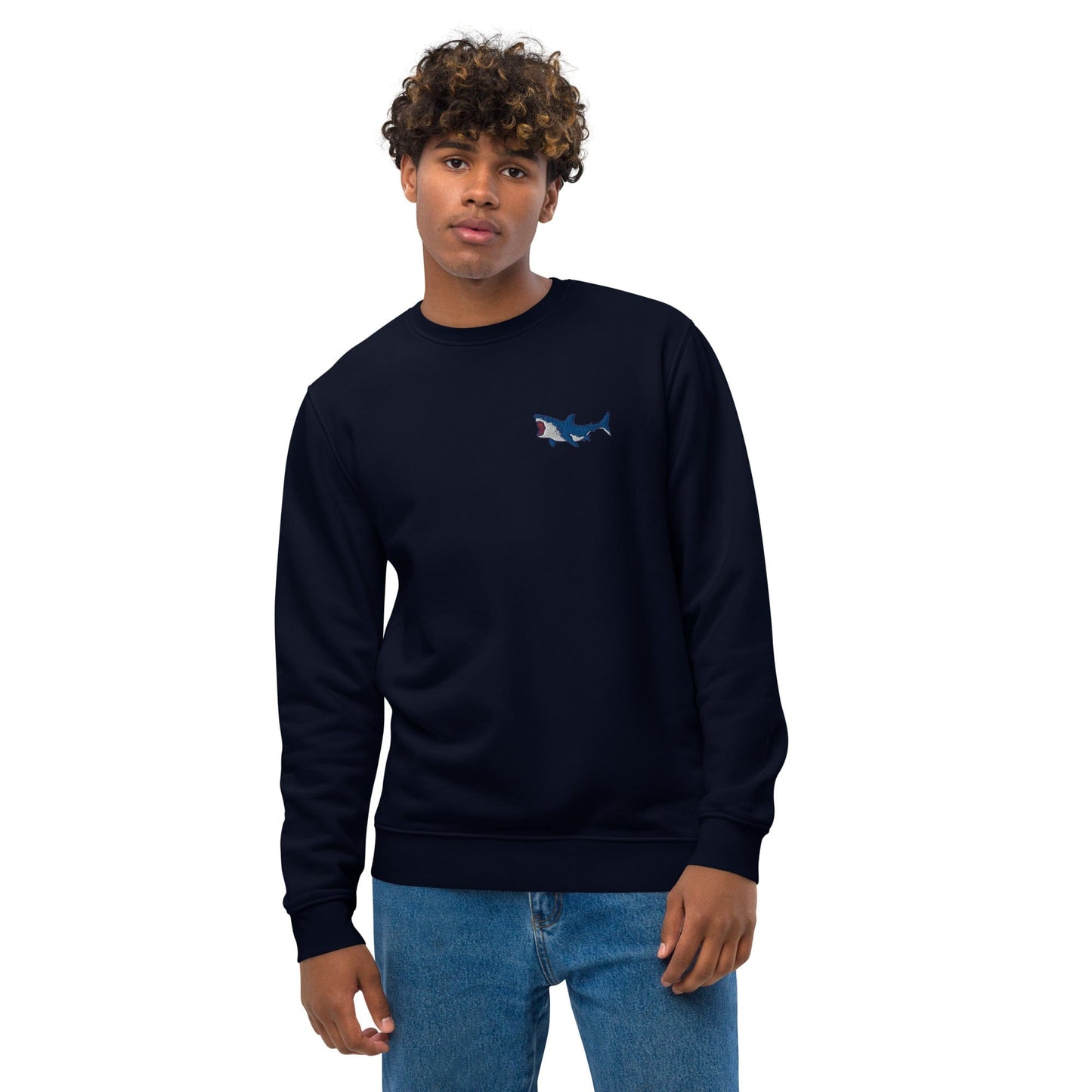 Local Summer Collective French Navy / S Megalodon Embroidered Unisex Eco Sweatshirt copy