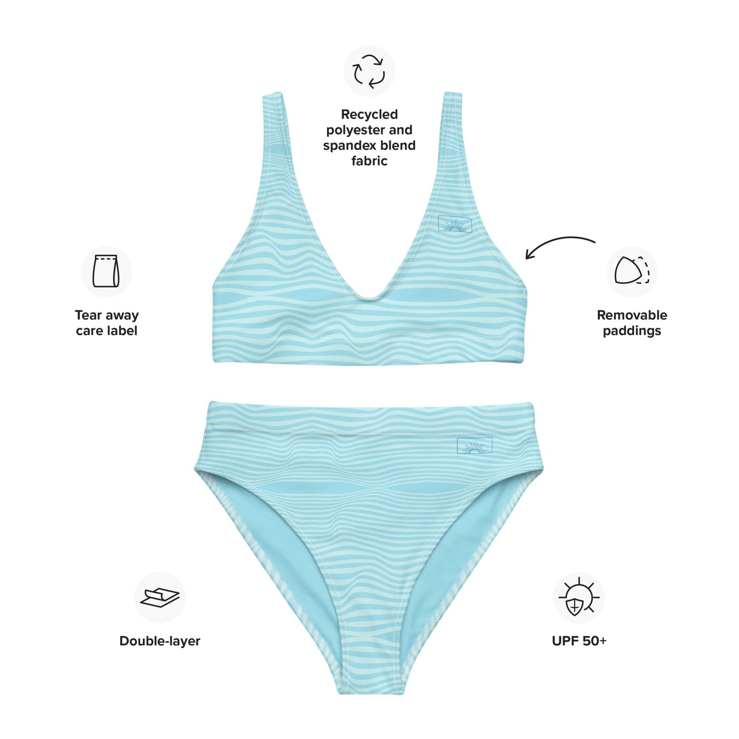 Local Summer Collective Ripple Effect Recycled High-Waisted Bikini
