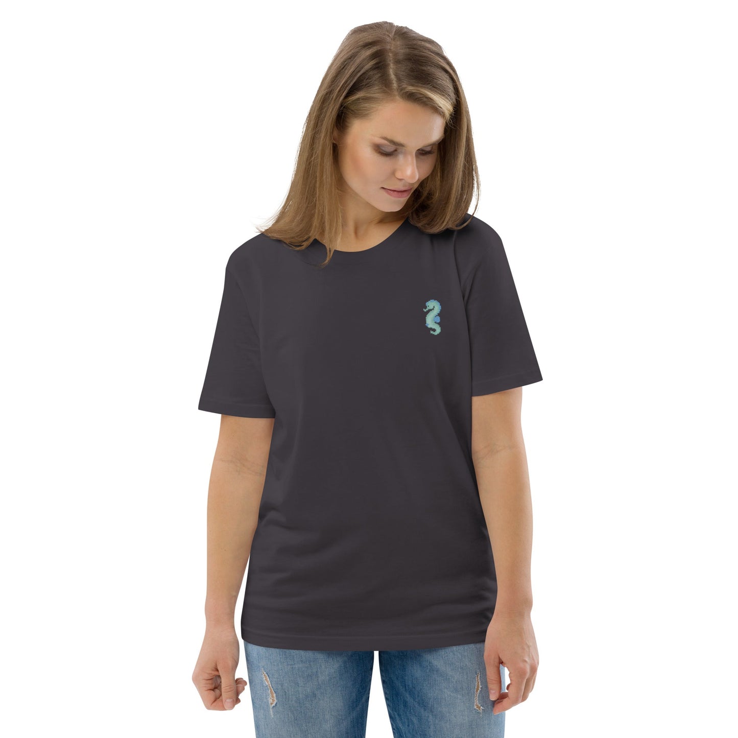 Local Summer Collective Anthracite / S Sea Dragon Embroidered Unisex Organic Cotton T-Shirt