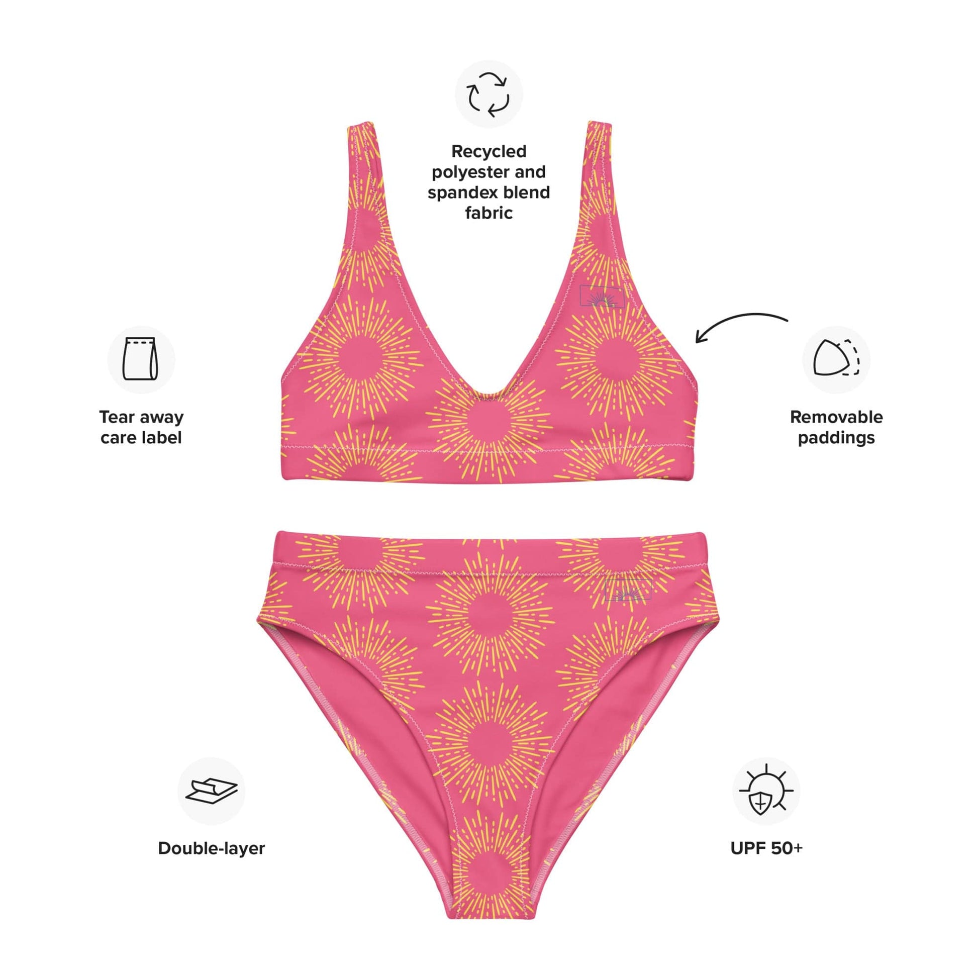Local Summer Collective Strawberry Starburst Recycled High-Waisted Bikini