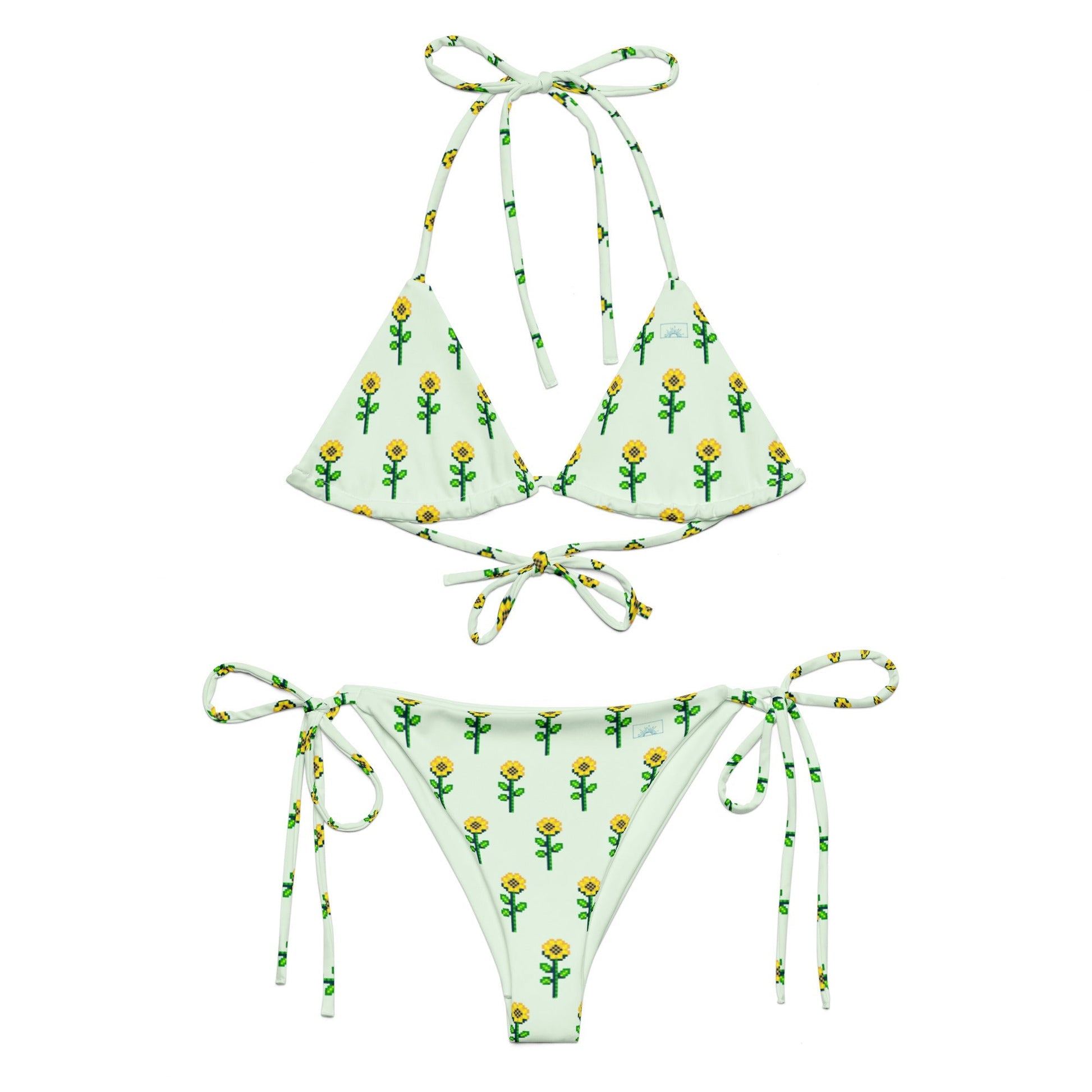 Local Summer Collective 2XS Sunflower All-Over Print Recycled String Bikini