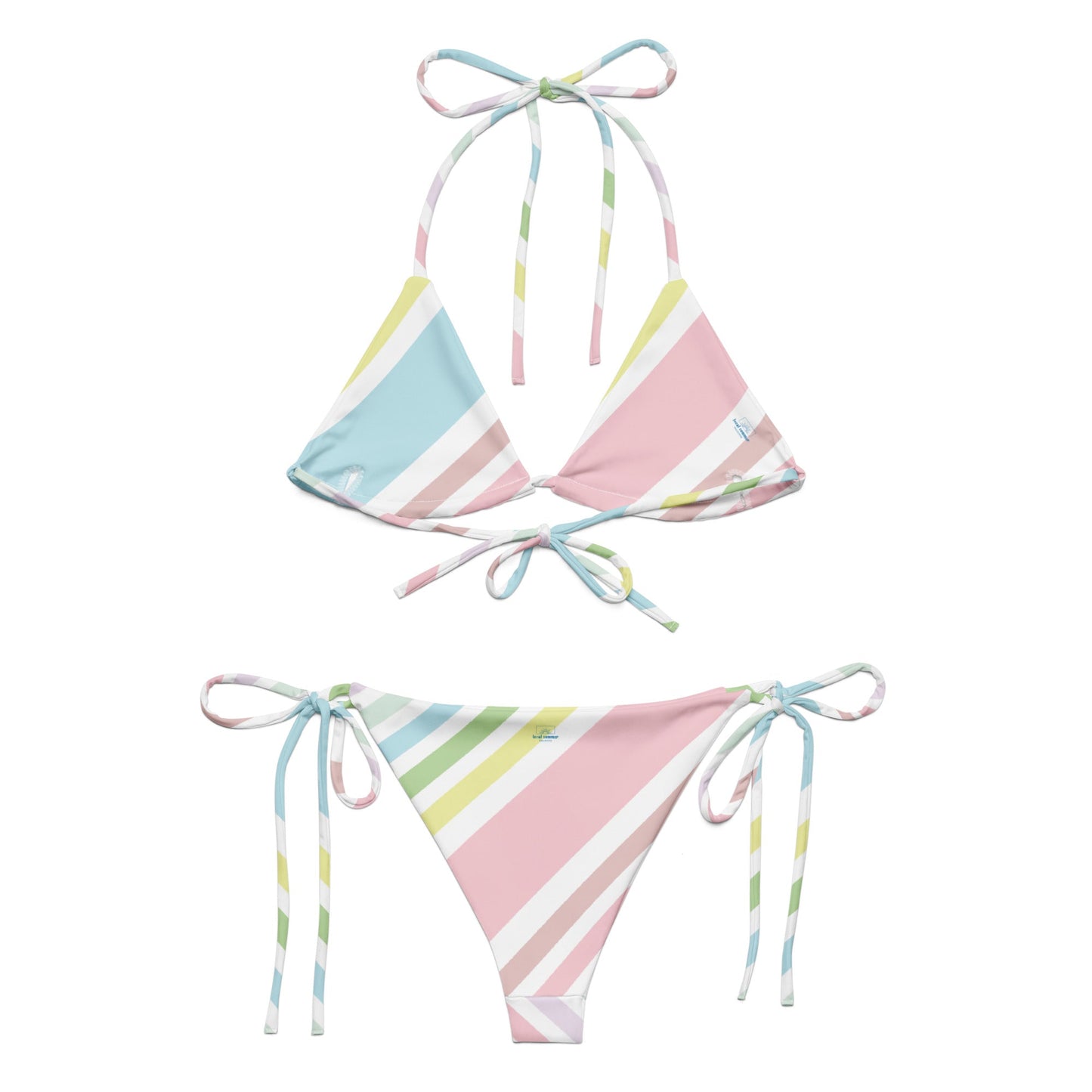 Local Summer Collective Sunset Stripe All-Over Print Recycled String Bikini