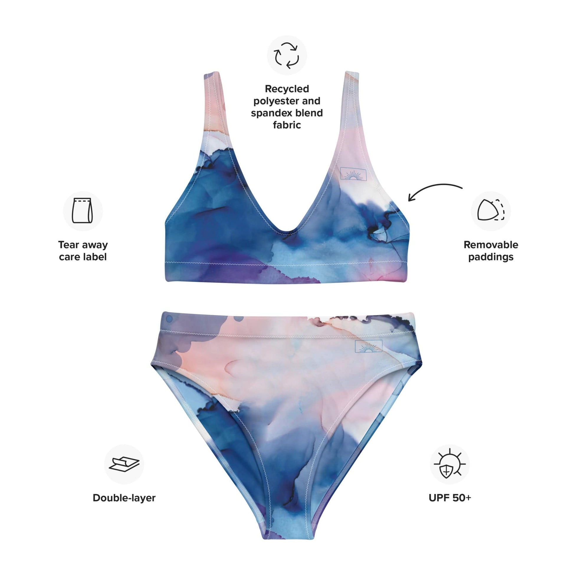 Local Summer Collective Watercolor Recycled High-Waisted Bikini