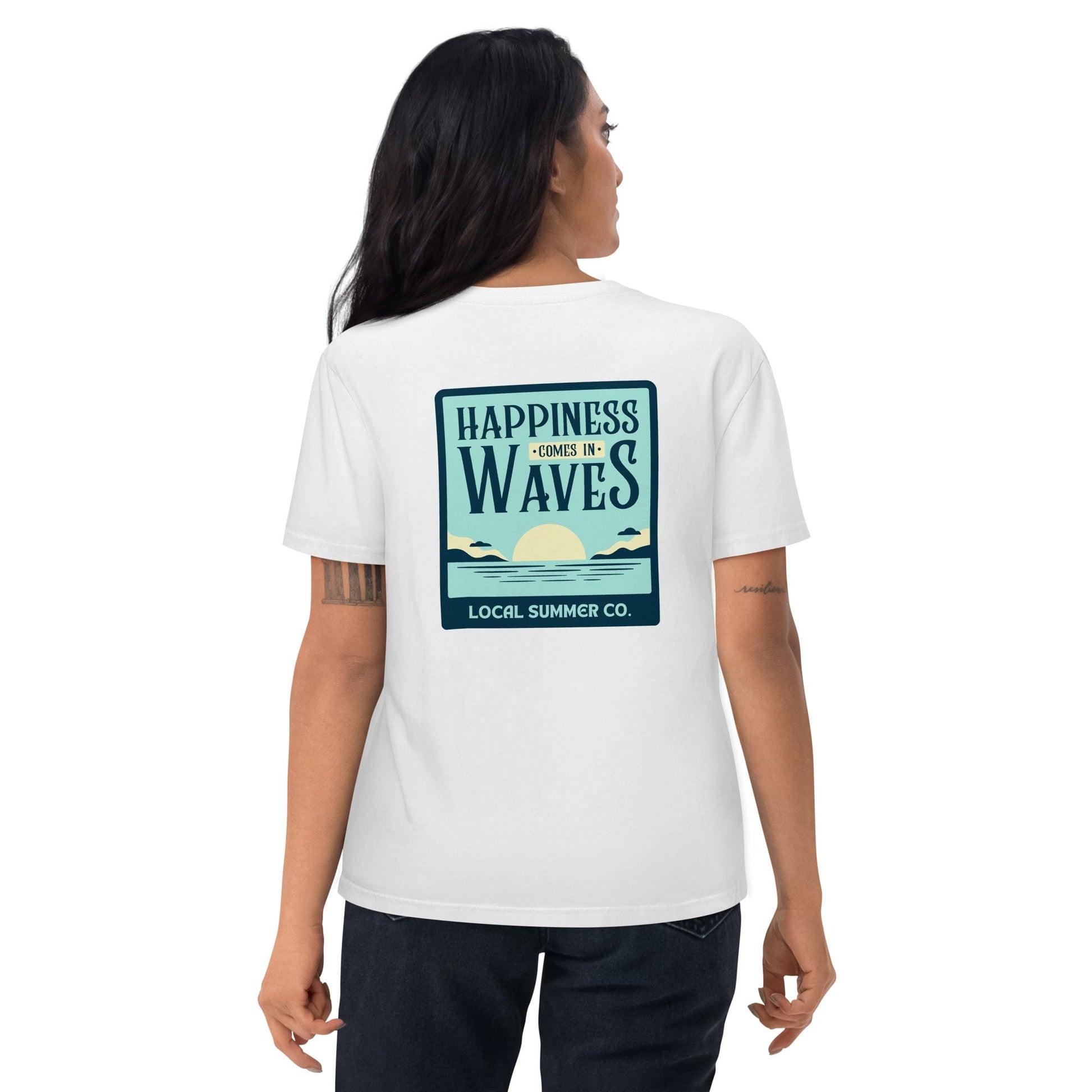 Local Summer Collective White / S Waves Of Happiness Unisex Organic Cotton T-Shirt