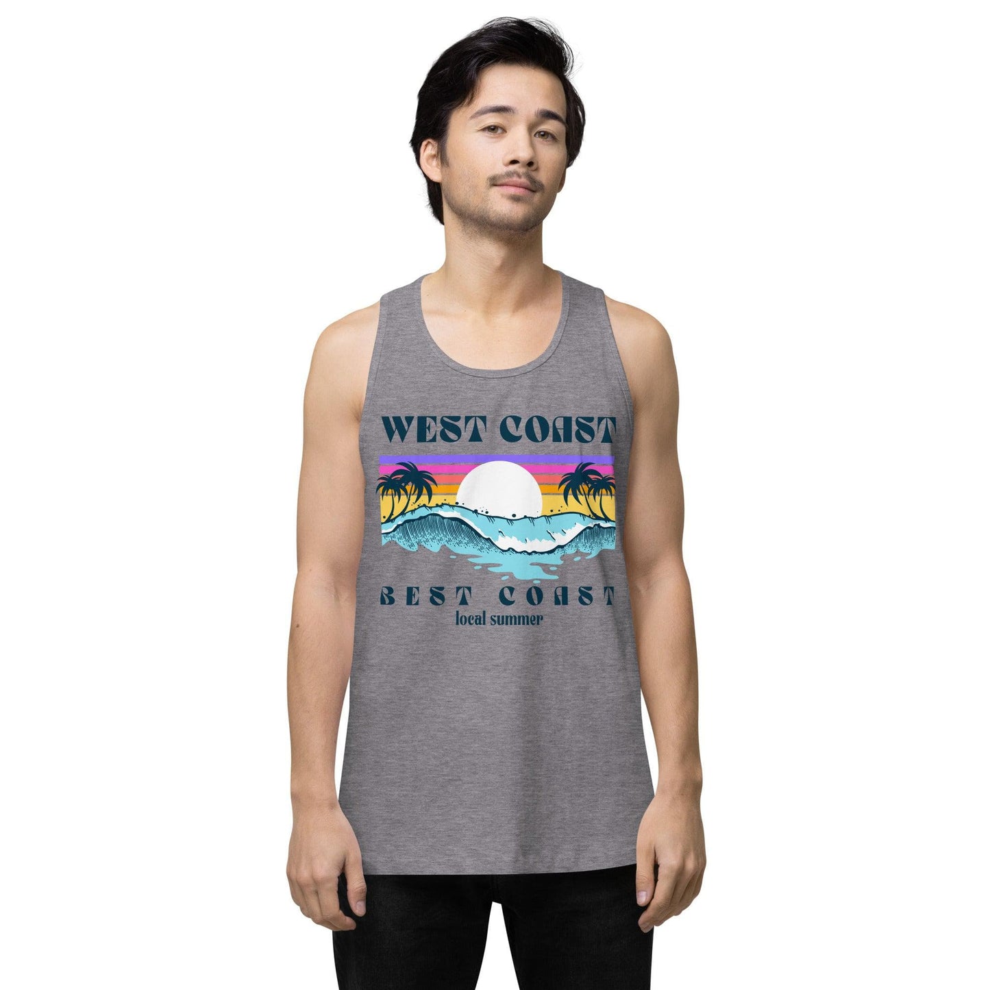 Local Summer Collective Athletic Heather / S West Coast Sunset Cotton Tank